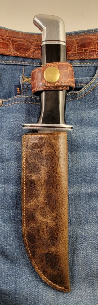 Buck Knives 119 Sheath Right Pull with Authentic Deep Rich BROWN Fine LEATHER