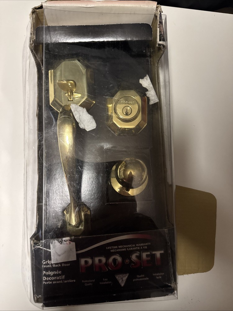 Pro Set  Front Door Lock Handle and Deadbolt - Full Door Handle & Lock Set