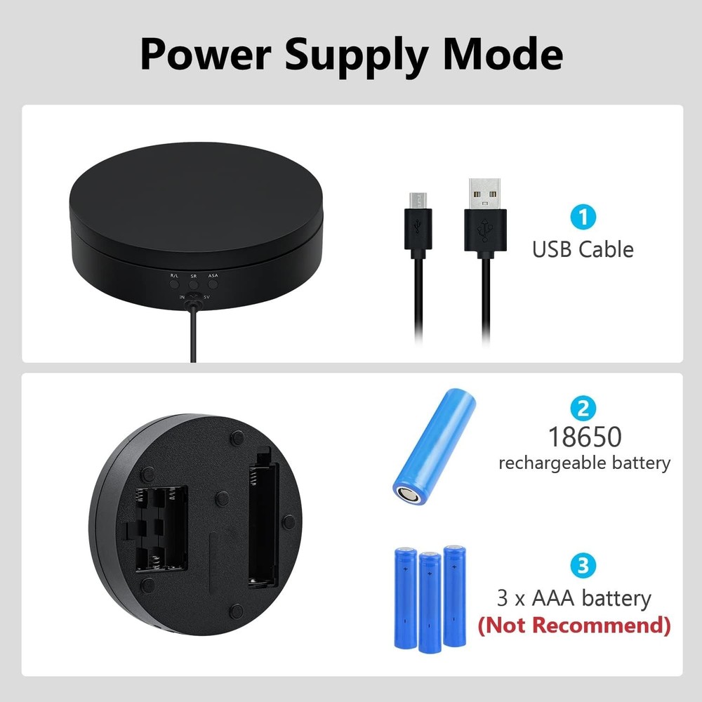 360 Degree Rotating Display Stand, 5.4 Inch Motorized Spinning Platform, Elec...