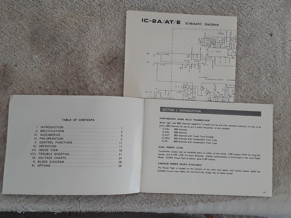 Icom IC-2AT Instruction Manual and Schematic