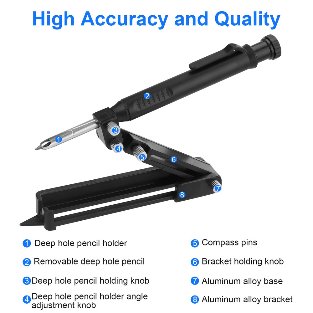 1/2x Multi-function Scribing Tool Adjustable Precise Woodworking Measuring Gauge