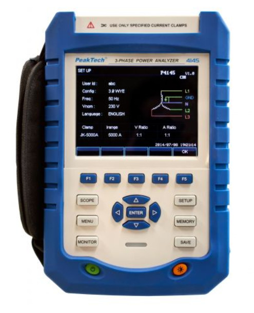 Peaktech P4145 3-Phase Power Quality Analyzer with Datalogger PQA Three Phase
