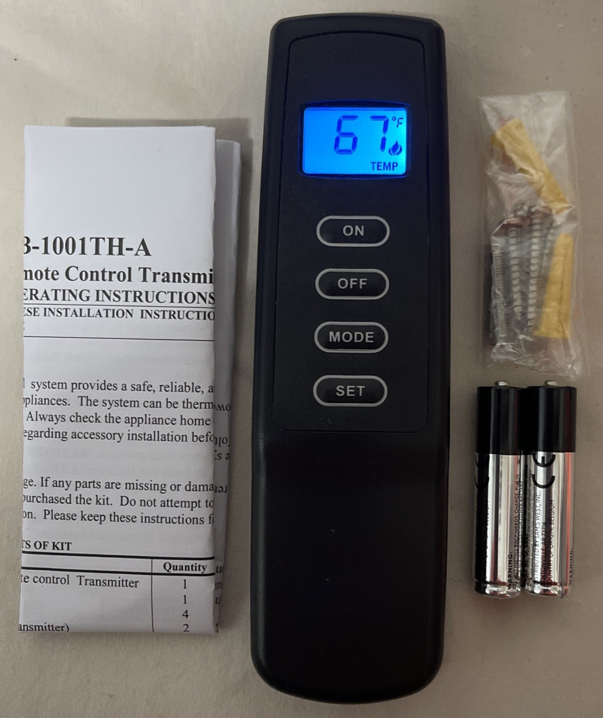 Fireplace Remote Replacement For Skytech 1001TH A And Procom