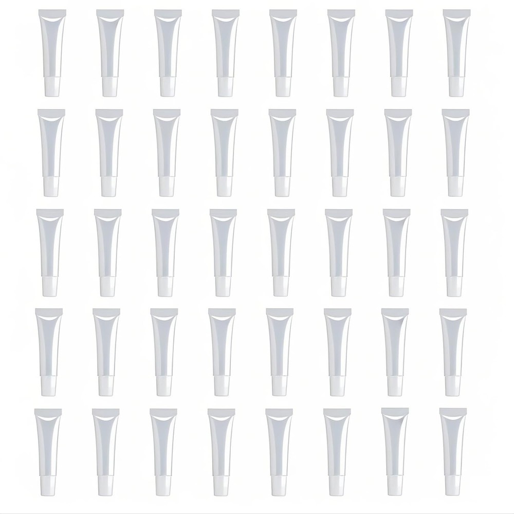 40 PCS 15ML Empty Lip Gloss Tubes Clear Squeeze Containers Refillable Soft