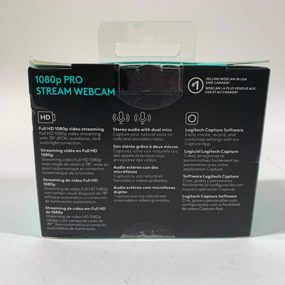 New Logitech 1080p Pro Stream Webcam V-U0028