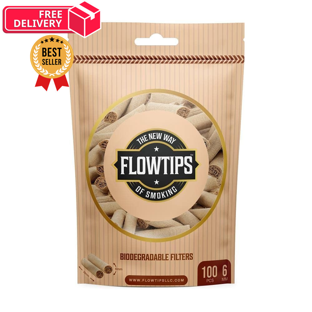 Flowtips Unbleached Biodegradable 100 Count (Pack of 1),