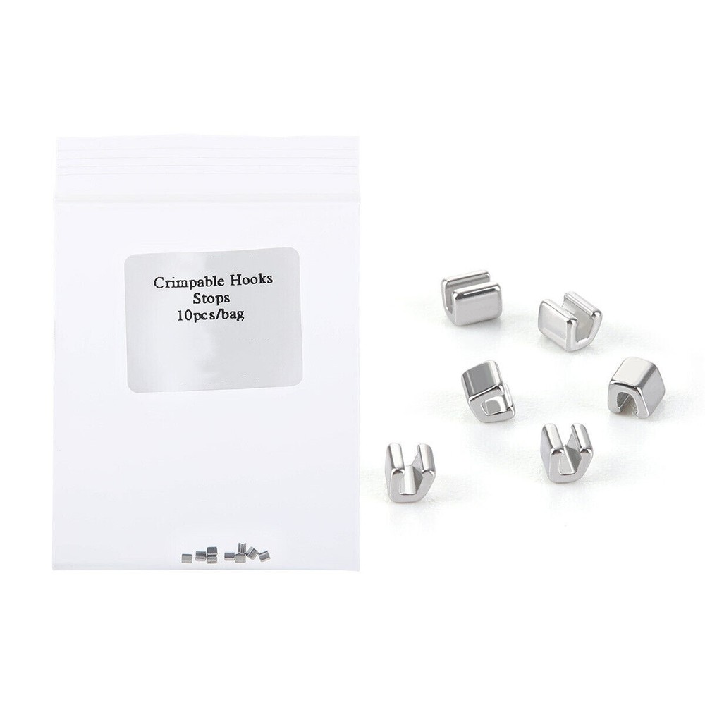 10Pcs/Pack Dental Orthodontic Stainless Stee Crimpable Hooks Stops Opened Type