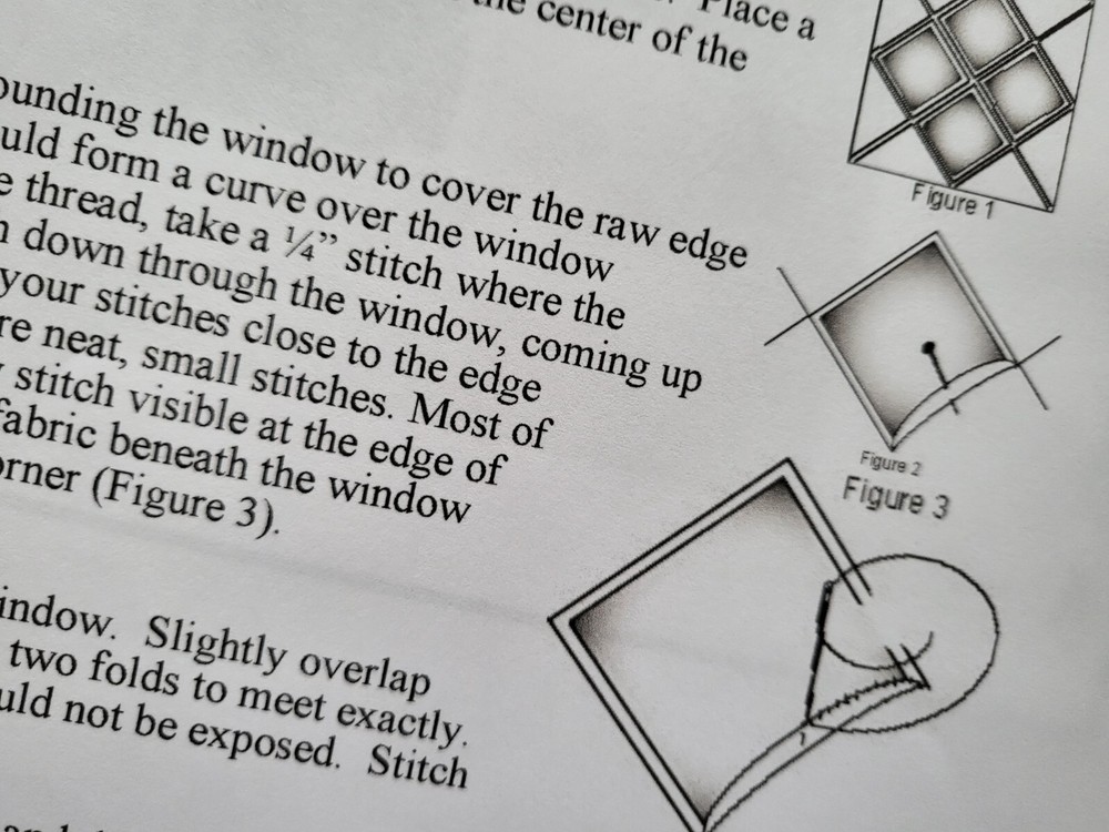 Apron Pattern, Cathedral Window Quilting Pattern Instructions, 'Use your scraps"
