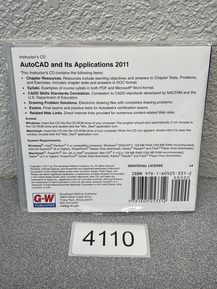 AutoCAD and It’s Applications Instructor’s CD Basic & Advanced Goodheart Wilcox