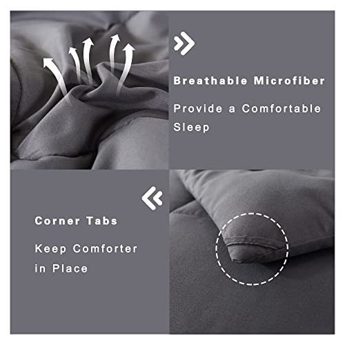 Size Comforter Sets -All Season Bedding Comforters Sets with 2 Full Grey