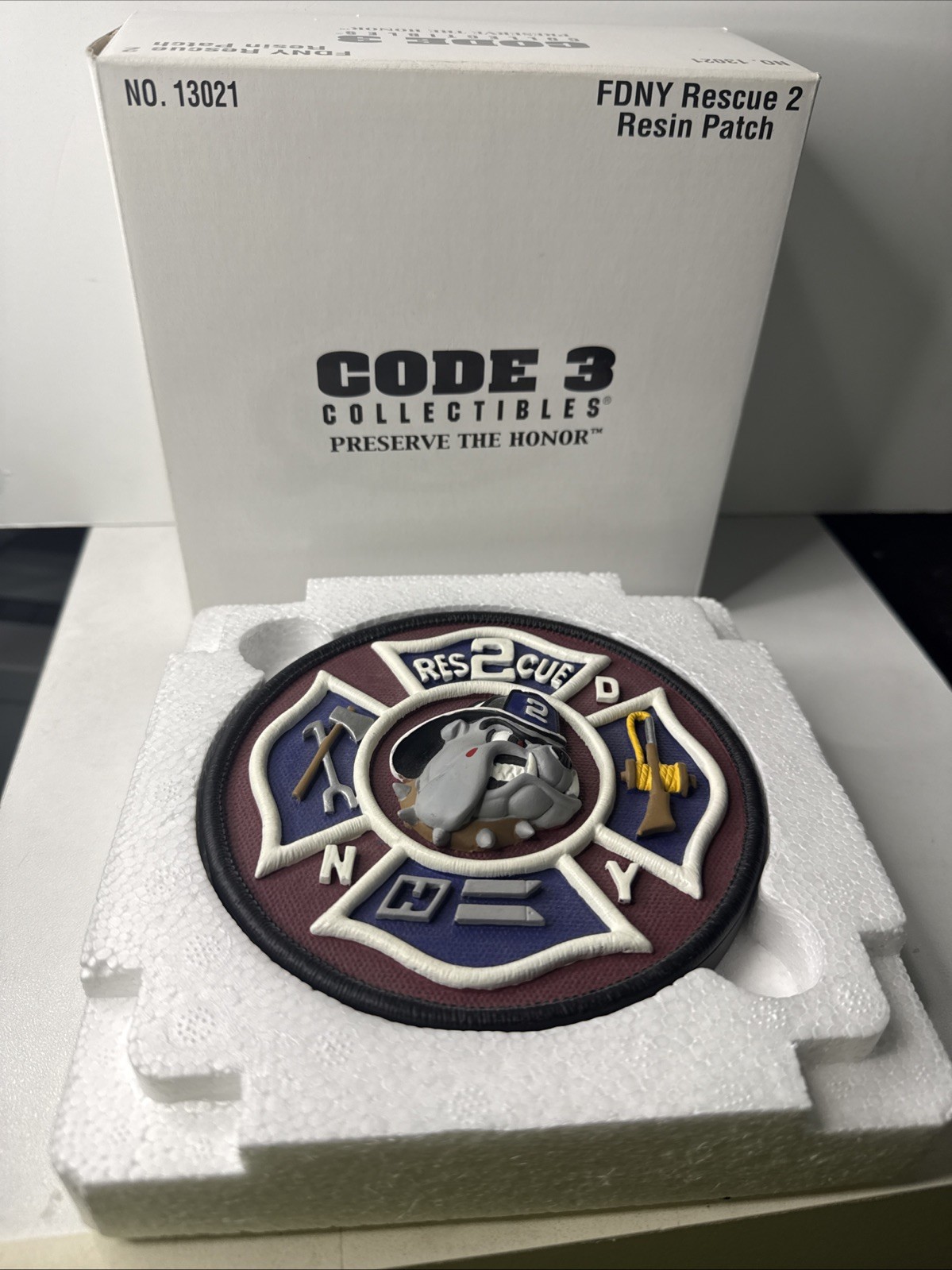 CODE 3 FDNY RESCUE 2 RESIN PATCH ART NEW YORK FIRE DEPT Brooklyn'S BRAVEST NEW