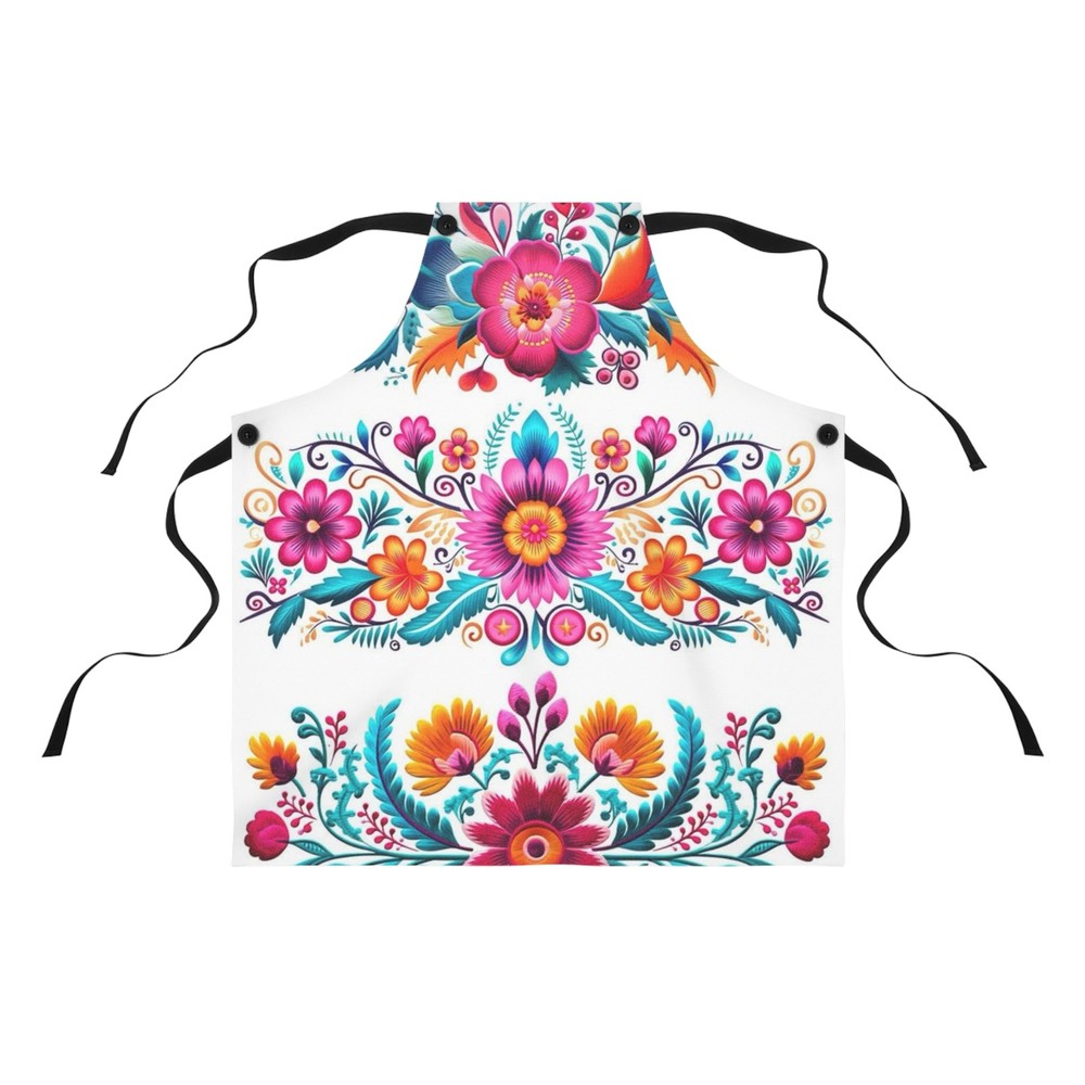 Vibrant Floral Apron for Cooking & Baking