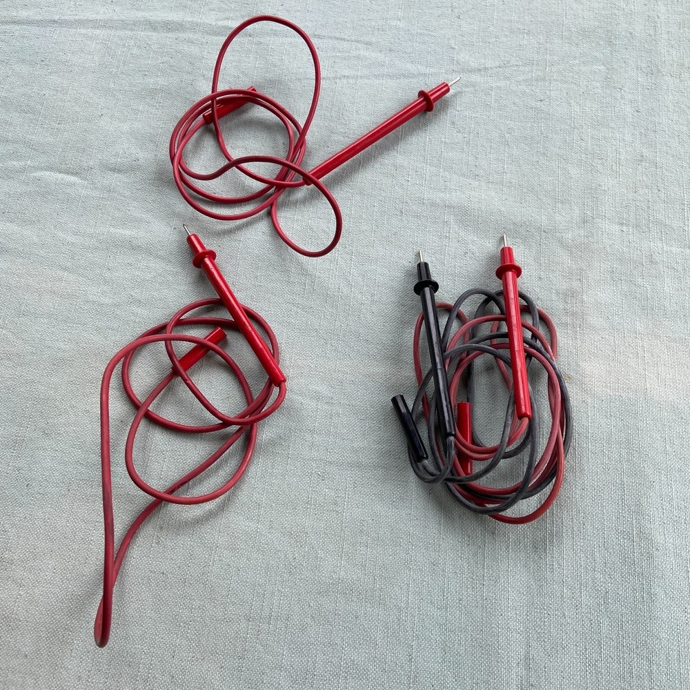Vintage Meter Test Probe Leads 3 Red 1 Black Sets Lot 4 Electronics Computer