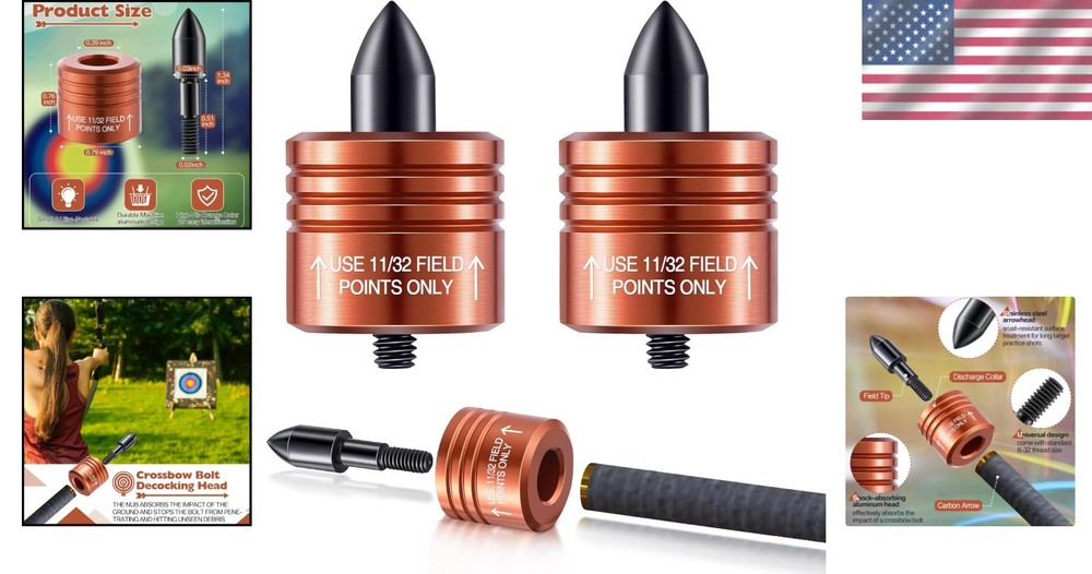 Versatile 2-Pack Crossbow Decocking Tips for All Bow Types - Easy Bolt Release