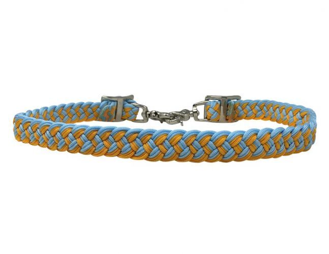 Showman Light Blue & Orange Braided Nylon Wither Strap