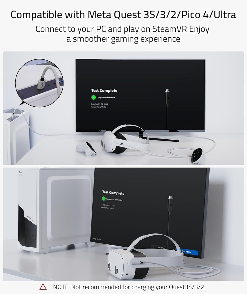 16FT Oculus/Meta Link Cable - High-Speed USB 3.0 for Enhanced VR Performance