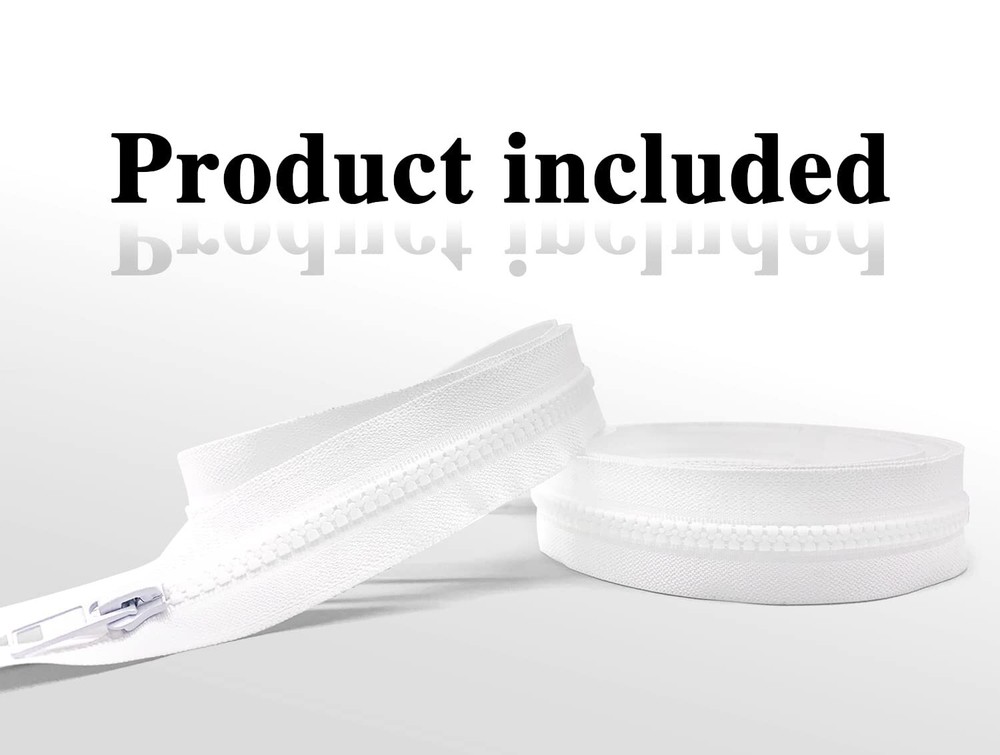 2PCS #5 28" Jacket Zippers White Molded Plastic Sewing Tailor Tools DIY