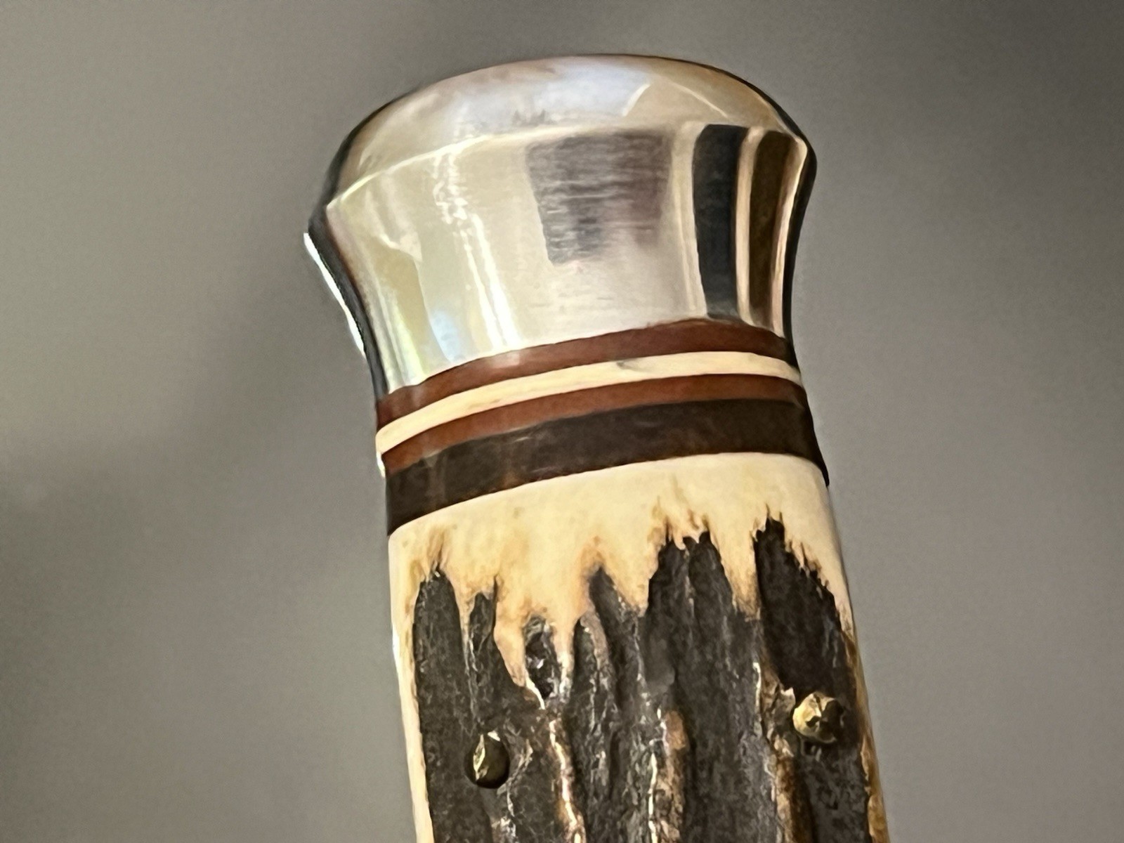 VINTAGE VOSS CUT. CO.GERMANY THICK STAG HUNTING KNIFE SKINNER BLADE 8-1/4” MINT