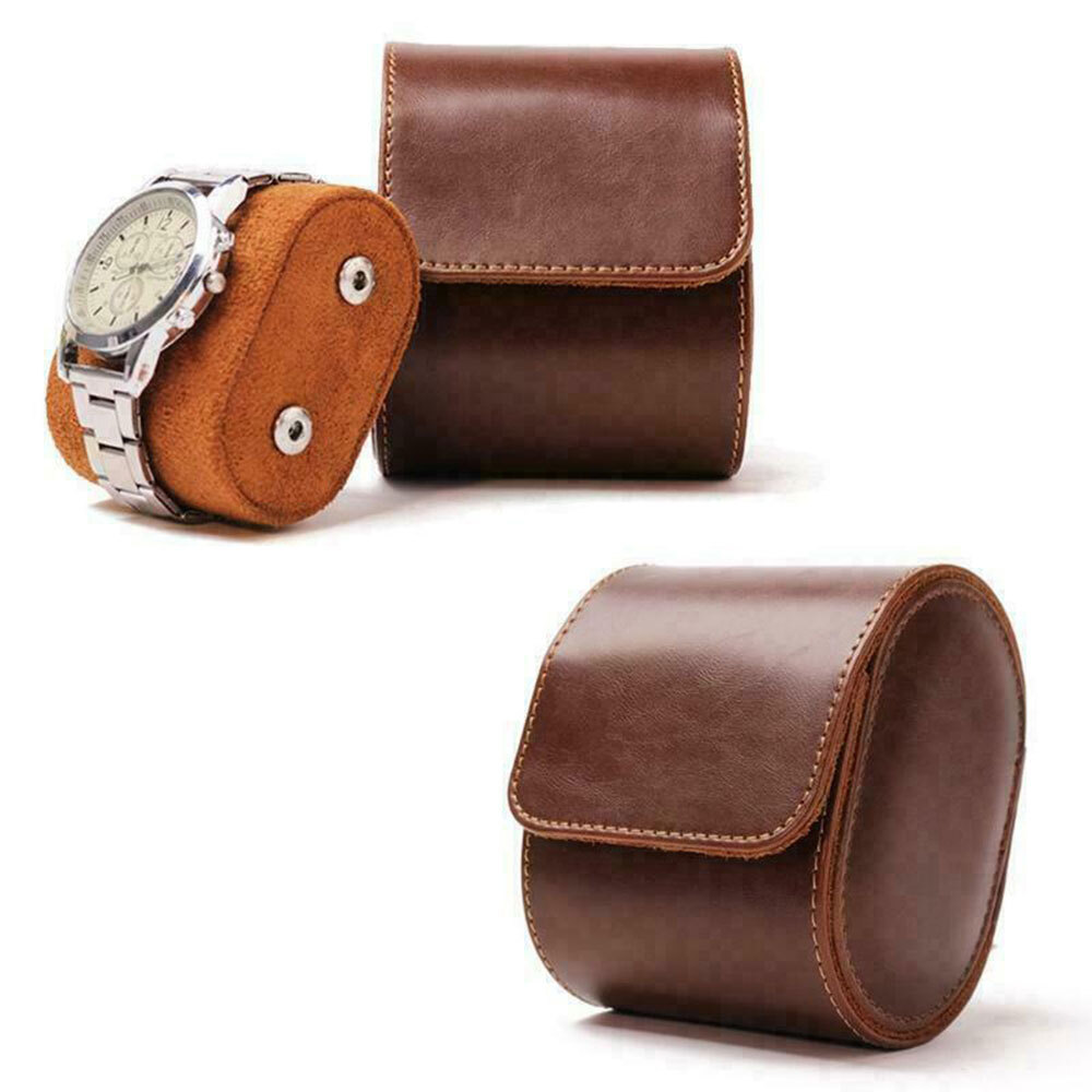 Single Watch Roll Travel Case Leather Watch Storage Organizer Wristwatches Box