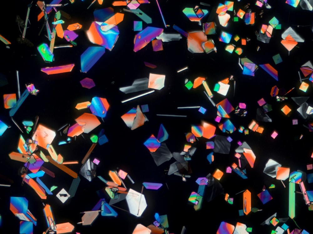 Microscope slide for polarized light POTASSIUM BITARTRATE