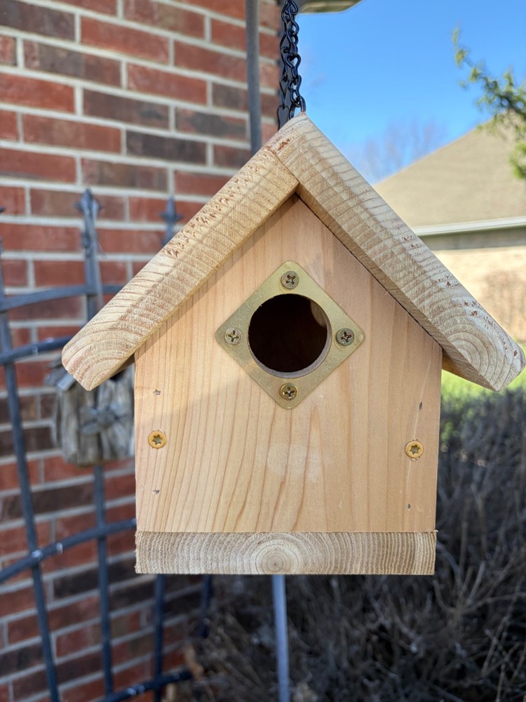 “Simply” Bird House (Perchless)  All Natural Cedar.