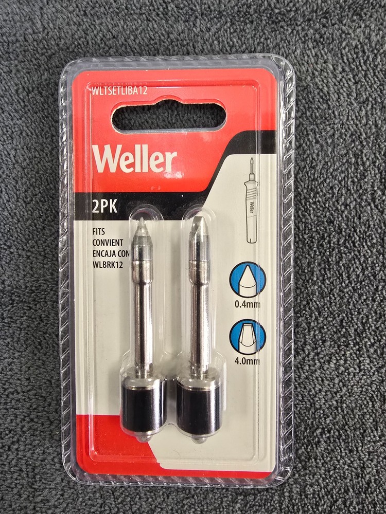 Weller 12-Watt Tip Bundle (2-Piece) 4mm chisel tip & 0.4mm conical tip
