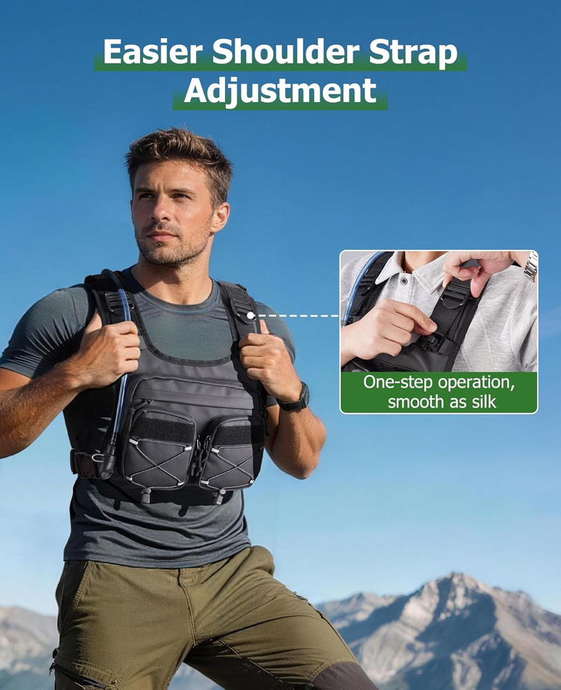 Lightweight Running Vest with 2L Water Bladder and Reflective Hydration Backpack