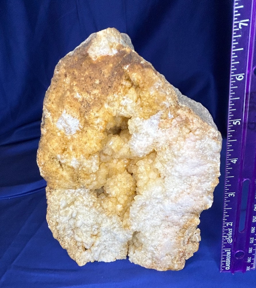 Large Kentucky Geode Half Split Cut to Stand & Display Quartz Geode 6+ Pounds