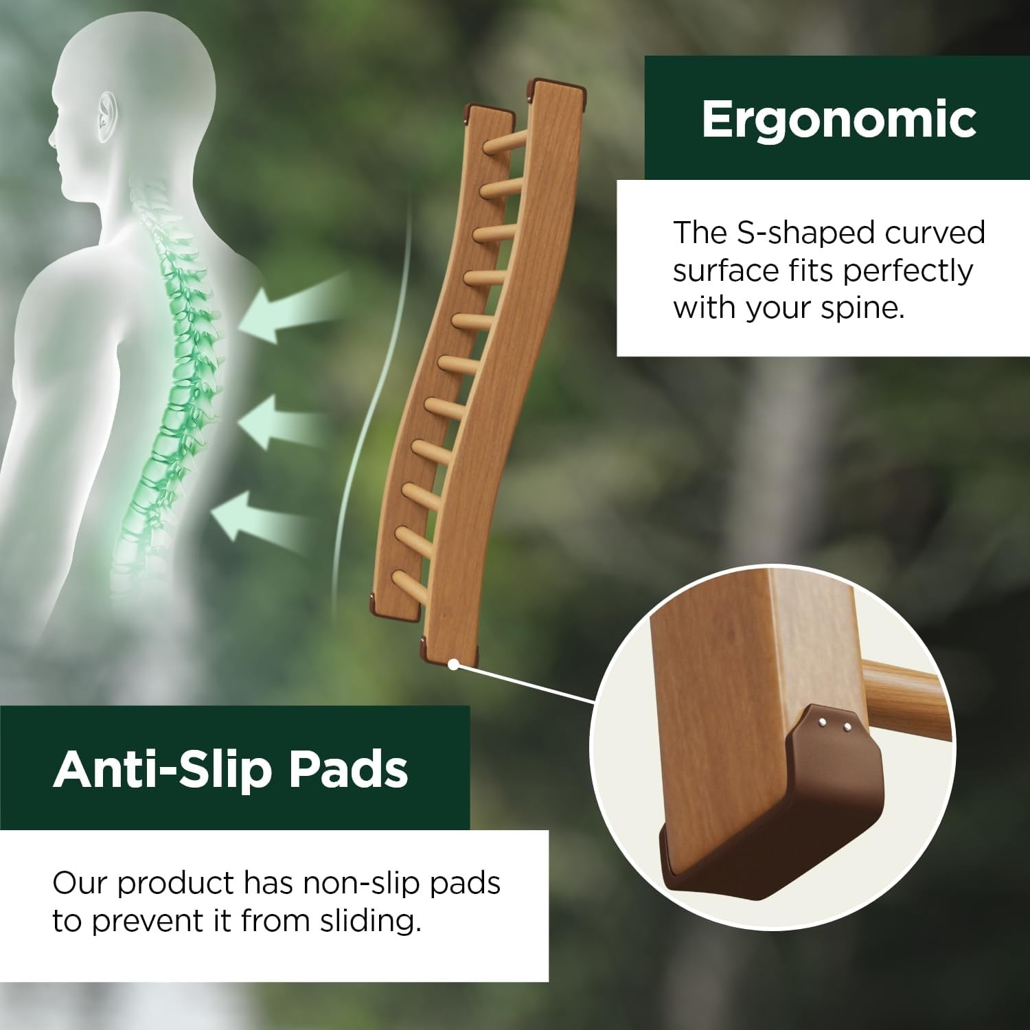 2 Pack Sauna Backrest Wood Hemlock Sauna Chair Non-Toxic Sauna Accessories