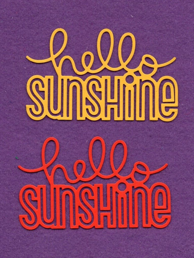HELLO  SUNSHINE # 3 die cuts scrapbook cards