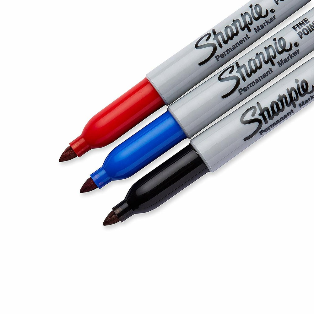 (2 Pack) NEW Sharpie Fine Point Permanent Black, Blue and Red Markers