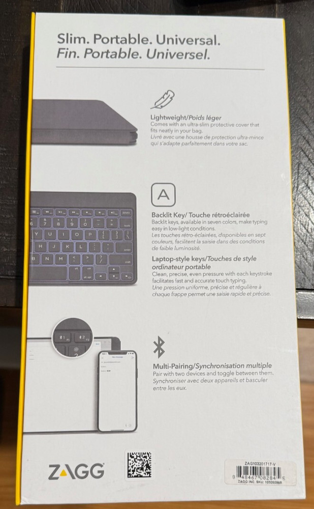 ZAGG Flex Portable Bluetooth Keyboard Stand For iPhone iPad Mac Tablet Smart TV