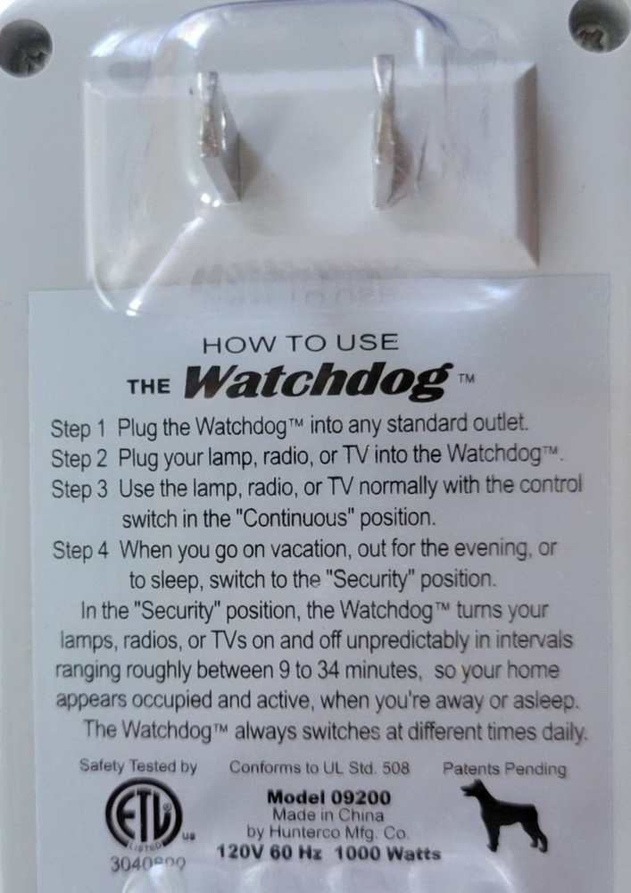 WatchDog House Sitter Security Timer Maximum Security