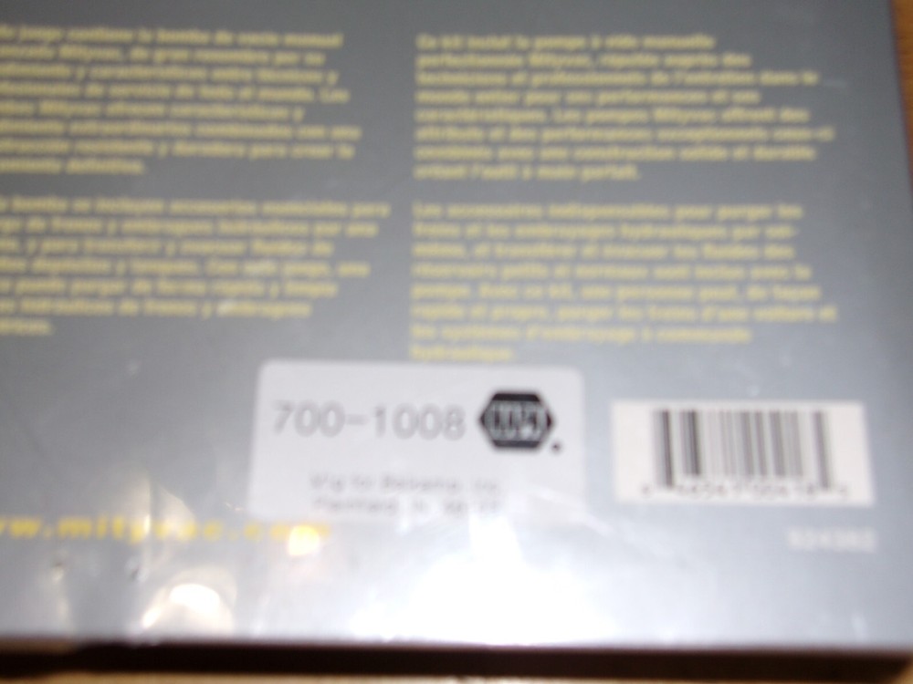 MITY VAC MV8020 BRAKE BLEEDING KIT