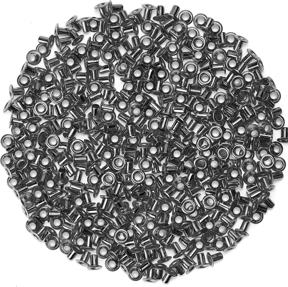200Pcs 2MM Tiny Grommets Eyelets, 1/8 Inch Self-Backing Eyelets for Beads Crafti