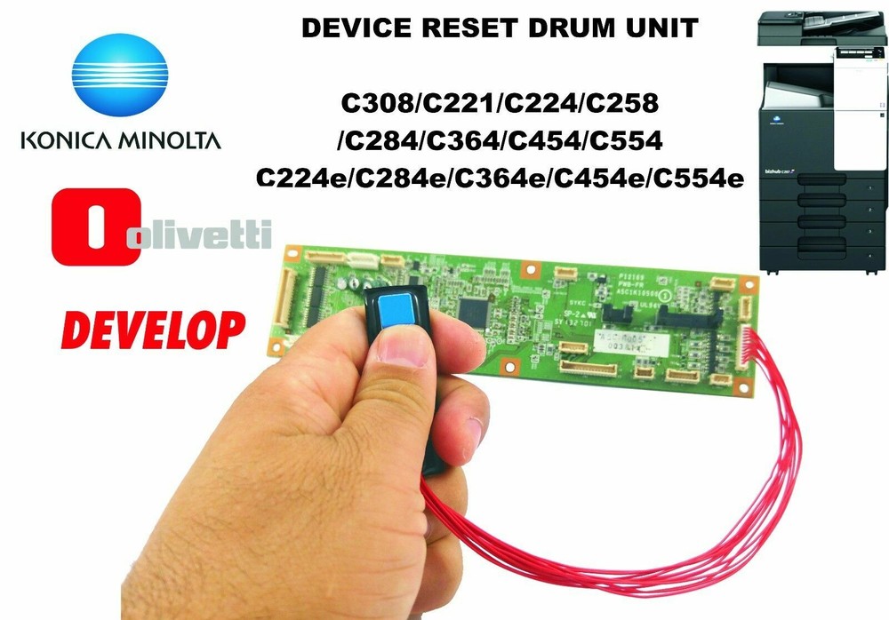 Devices Resets Drum Chip / Developer unit Konica Minolta C224/C284/ and other..
