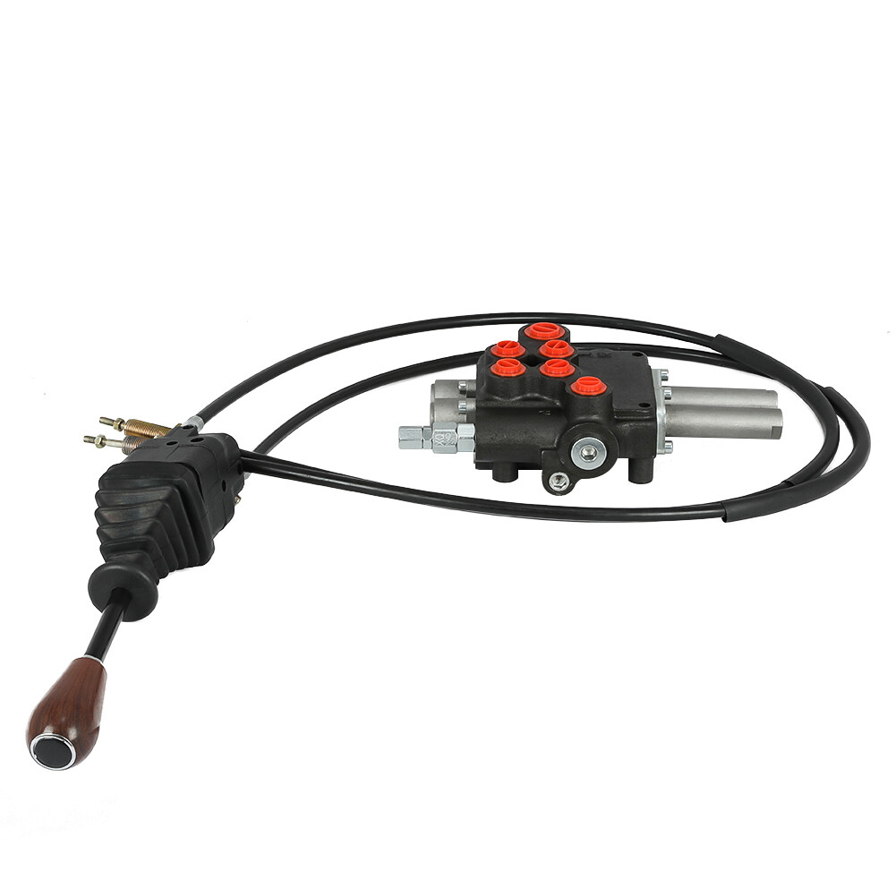 P80 Remote Control Valve Kit: 2 Spool Valve 21GPM + Joystick + Cables 25MPa Top