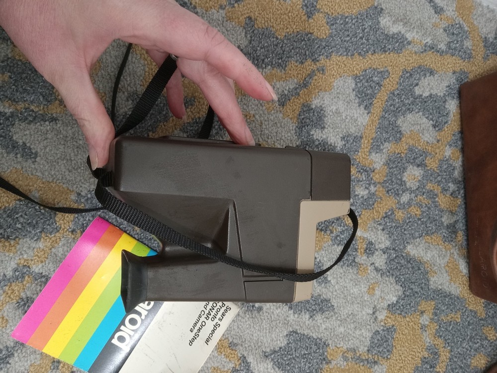 VTG POLAROID CAMERA SONAR ONE STEP SEARS SPECIAL with bag Instructions UNTESTED