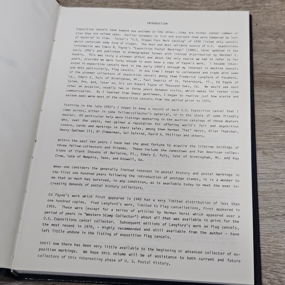 Postal Markings US Expositions 1986 Bomar HC 1st Edition