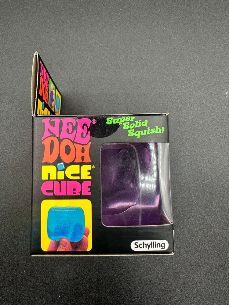 Original Nee Doh Nice Cube - Super Solid Squish! (Purple) - Factory Sealed