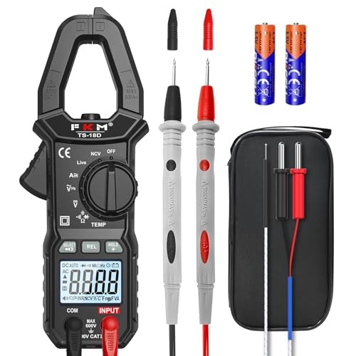 AC/DC Amp Clamp Meter Multimeter Tester TRMS Black-(AC/DC Current)Clamp Meter