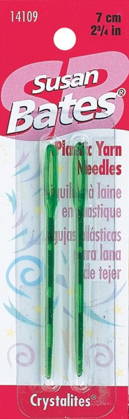 Susan Bates Crystalites Plastic Yarn Needles-2.75" 2/Pkg - 14109