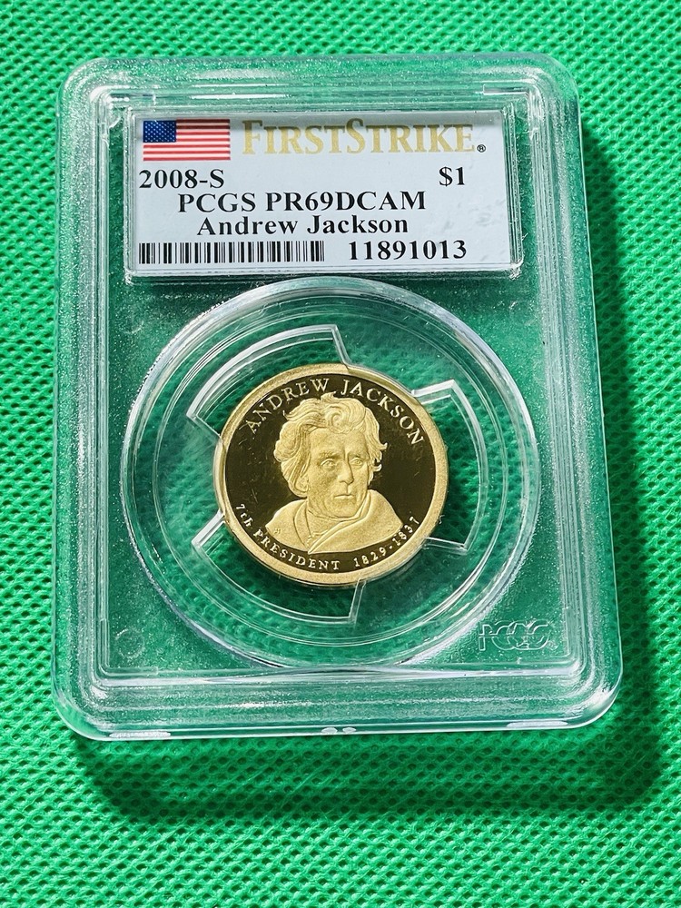 2008-S $1 ANDREW JACKSON PCGS PR69DCAM FIRST STRIKE
