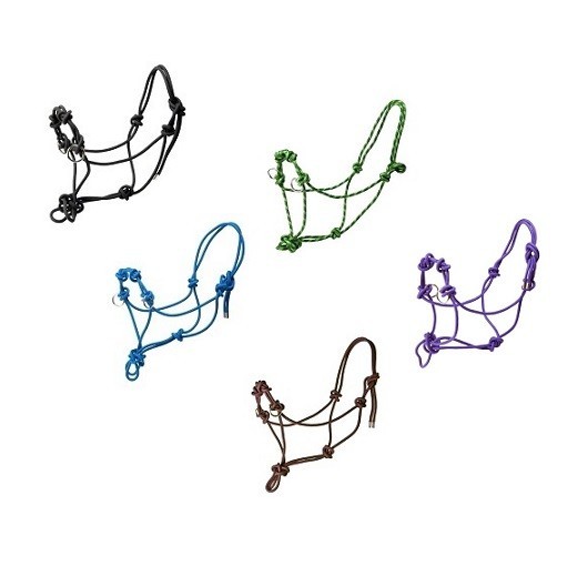 HORSE HALTER Knotted Rope Side Pull Bitless Training 4-Knot Average Size FARO