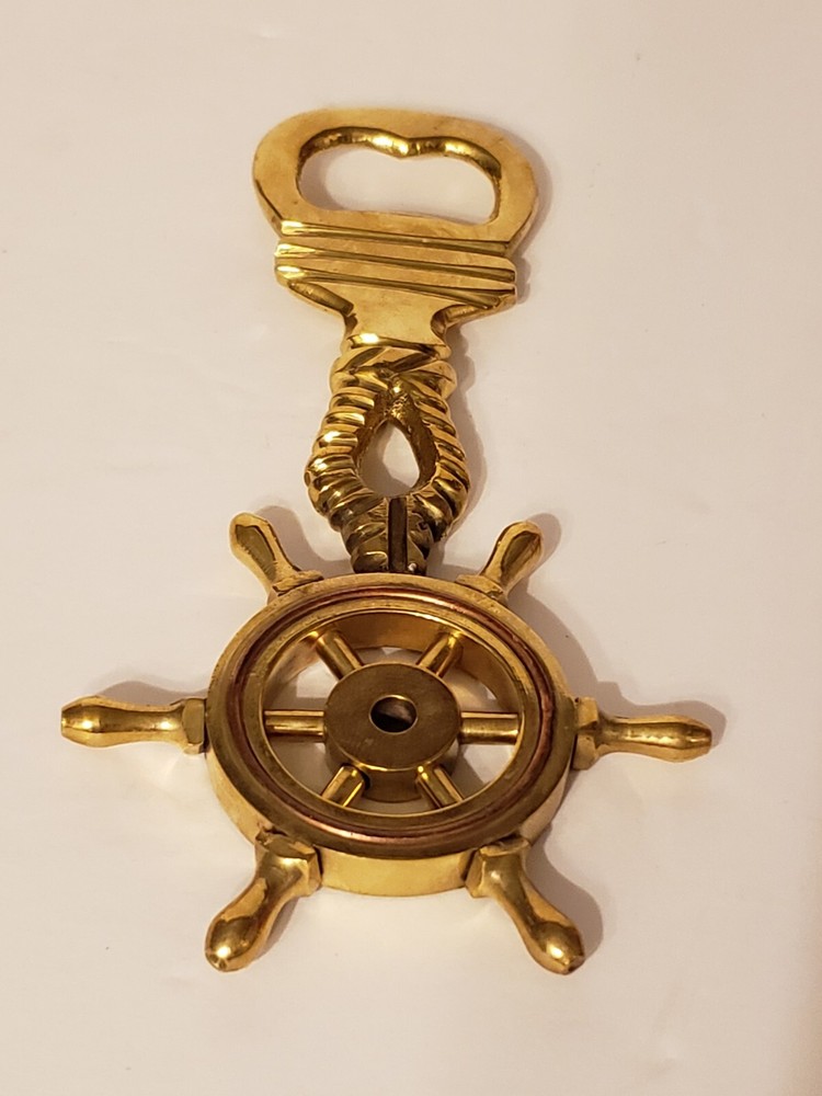 Solid Brass Maritime Bottle Opener 6" Inches Heavy VINTAGE