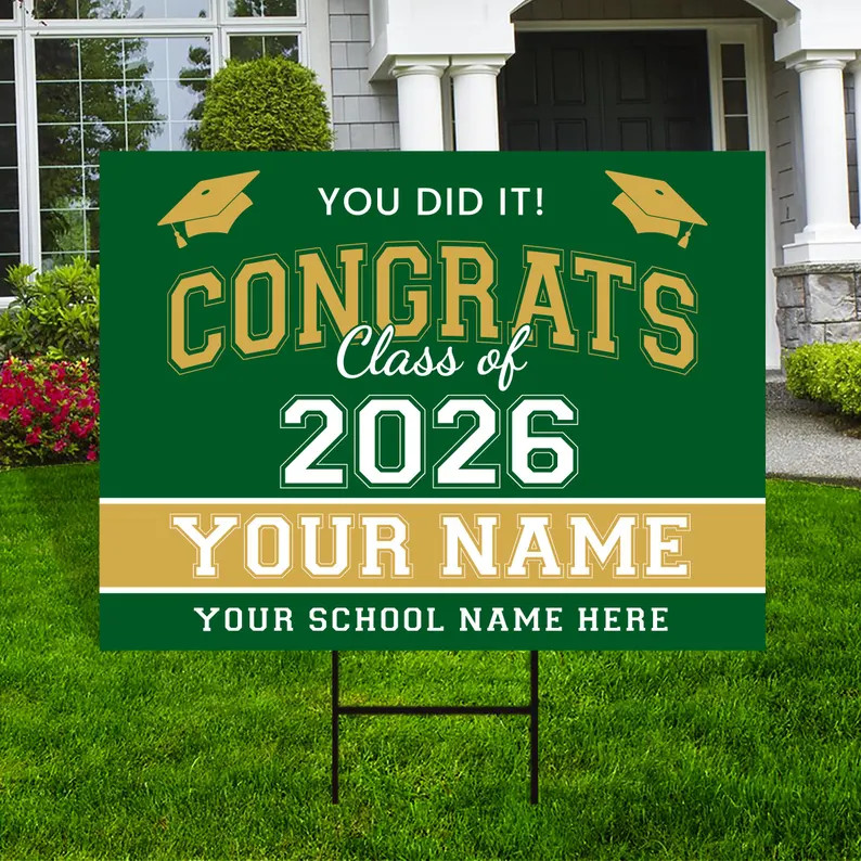 Personalized Graduation Senior Yard Sign Custom Class