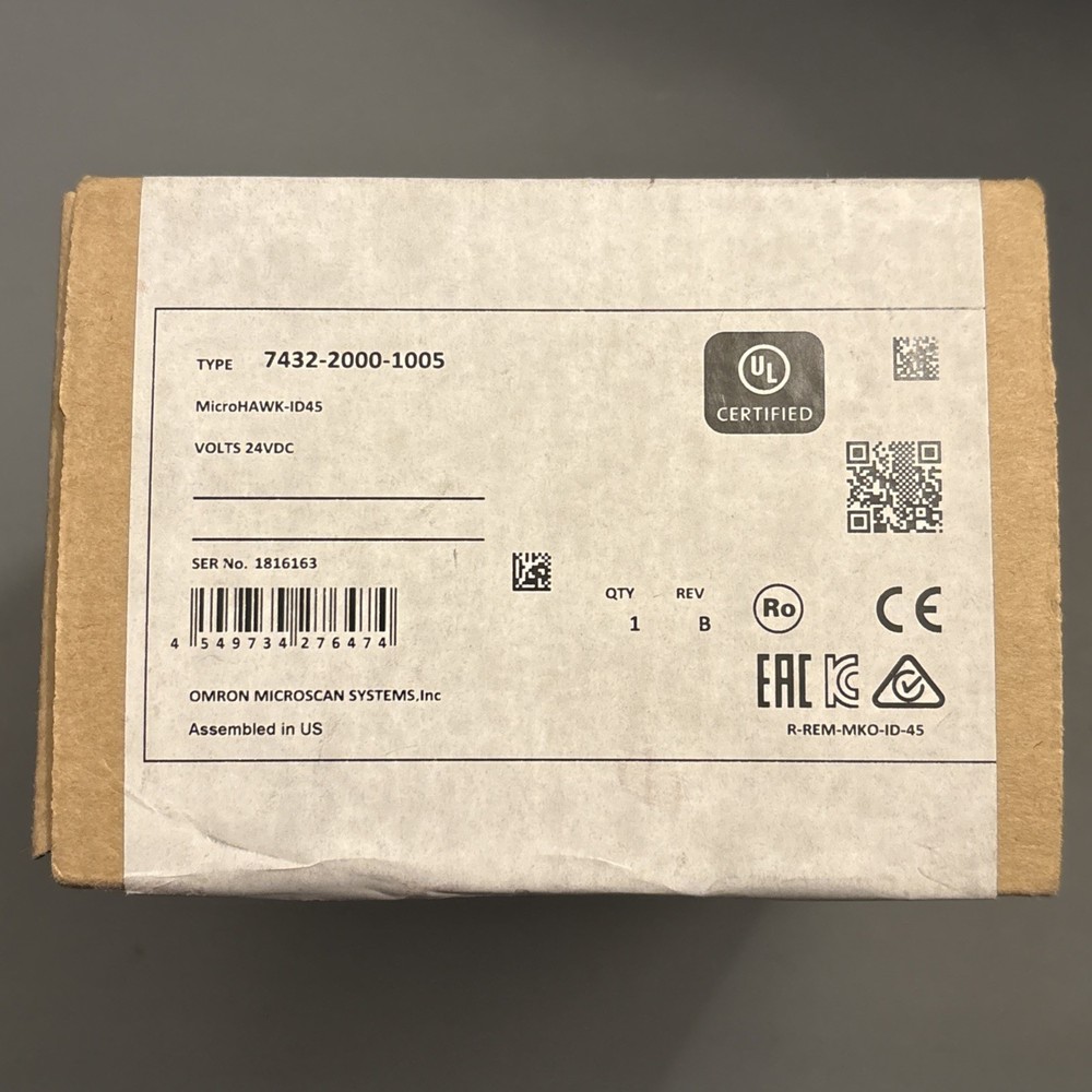 Omron MicroHAWK ID-45 Fixed Mount Barcode Reader Code Reader 7432-2000-1005