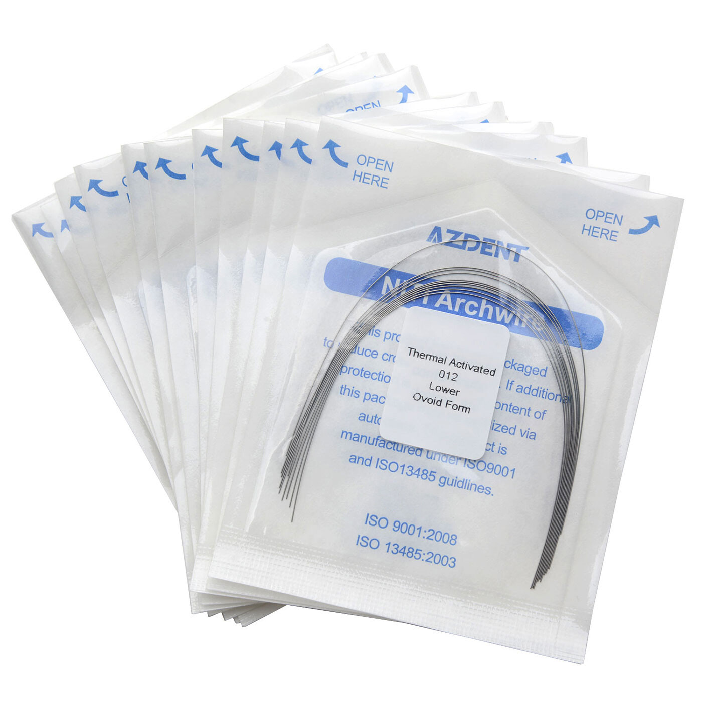 AZDENT Dental Orthodontic Heat Thermal Activated NITI Arch Wires Ovoid Round