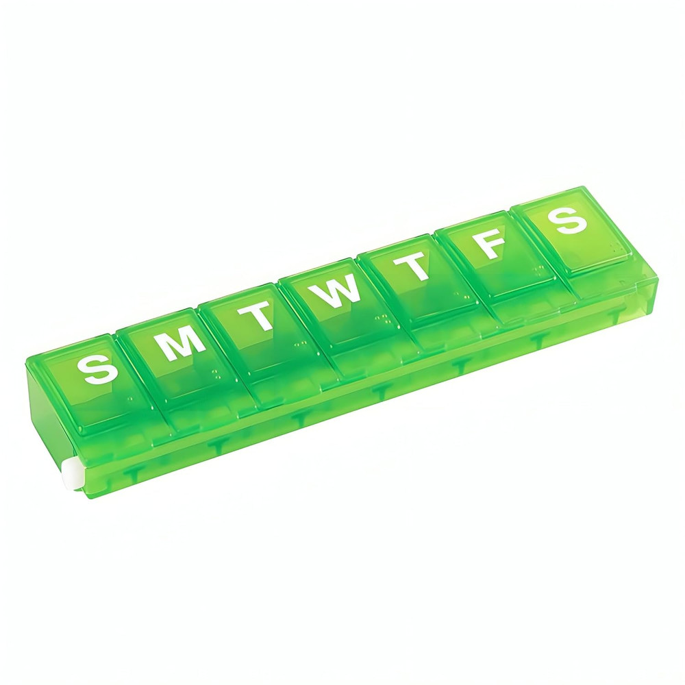 Weekly (7-Day) Pill Case, Medicine Planner, Medication Organizer, Small Locking