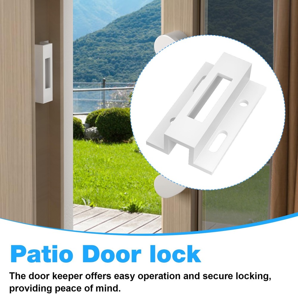 Patio Sliding Door Keeper／Hook Style Latch／E 2124 Latch Lock 1 Pack
